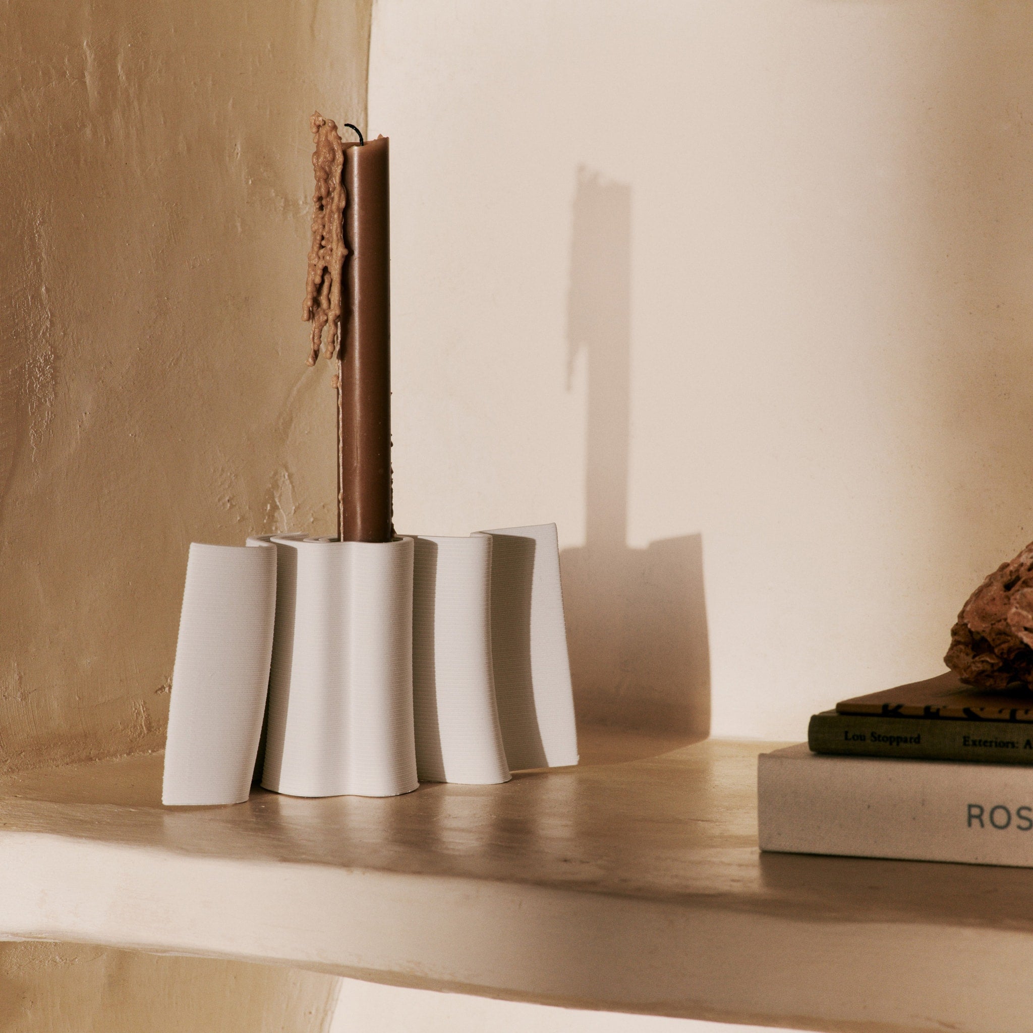 Off-White Candle Holder