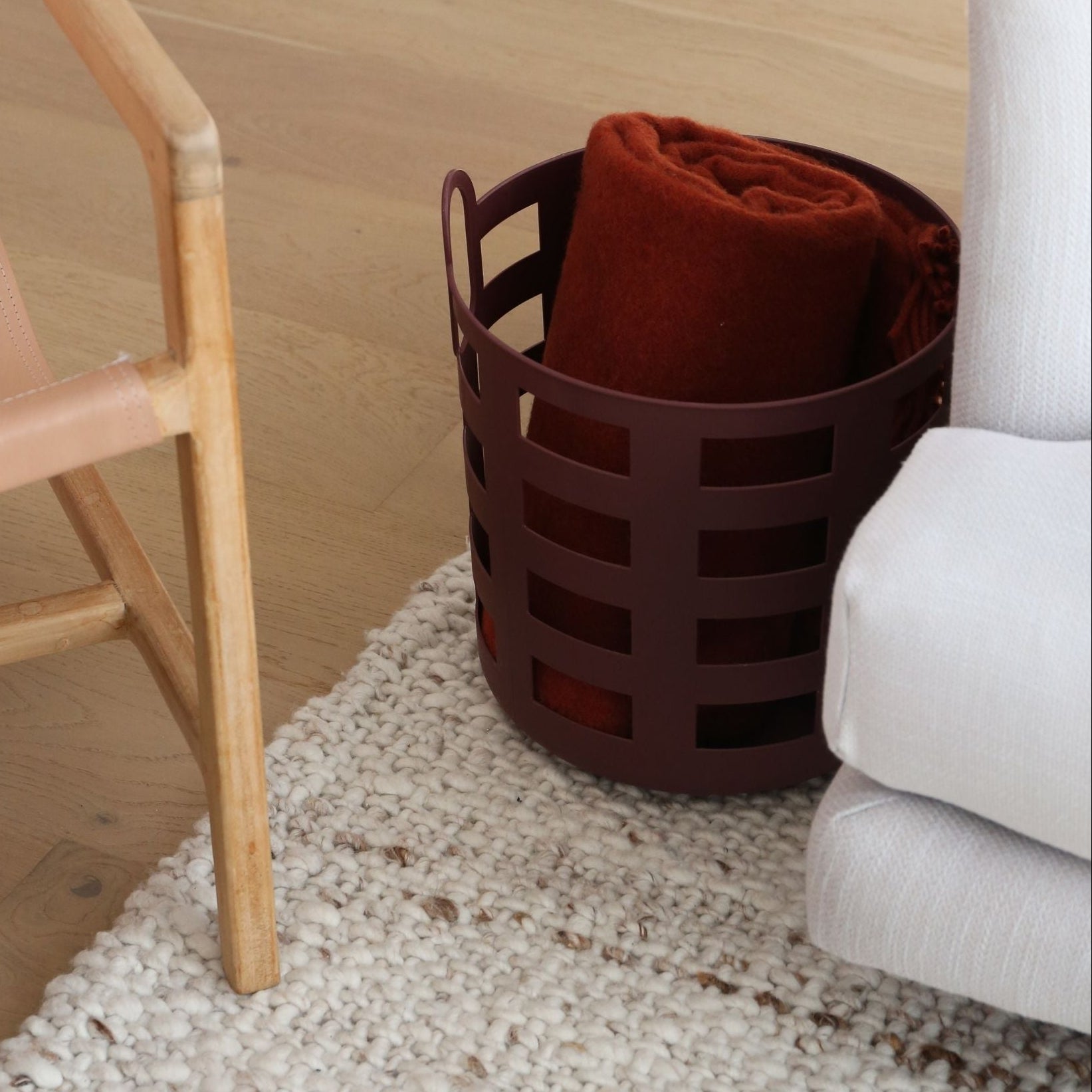 Rust Wool Throw Blanket - Image 3