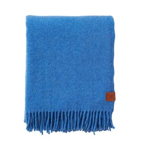 hrd-0042-1 Blue Wool Throw Blanket
